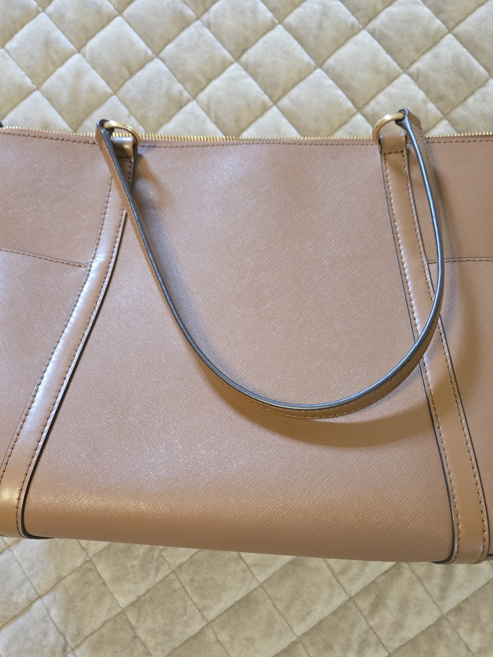 Michael Kors Tan Leather Tote Bag - Picture 5 of 13